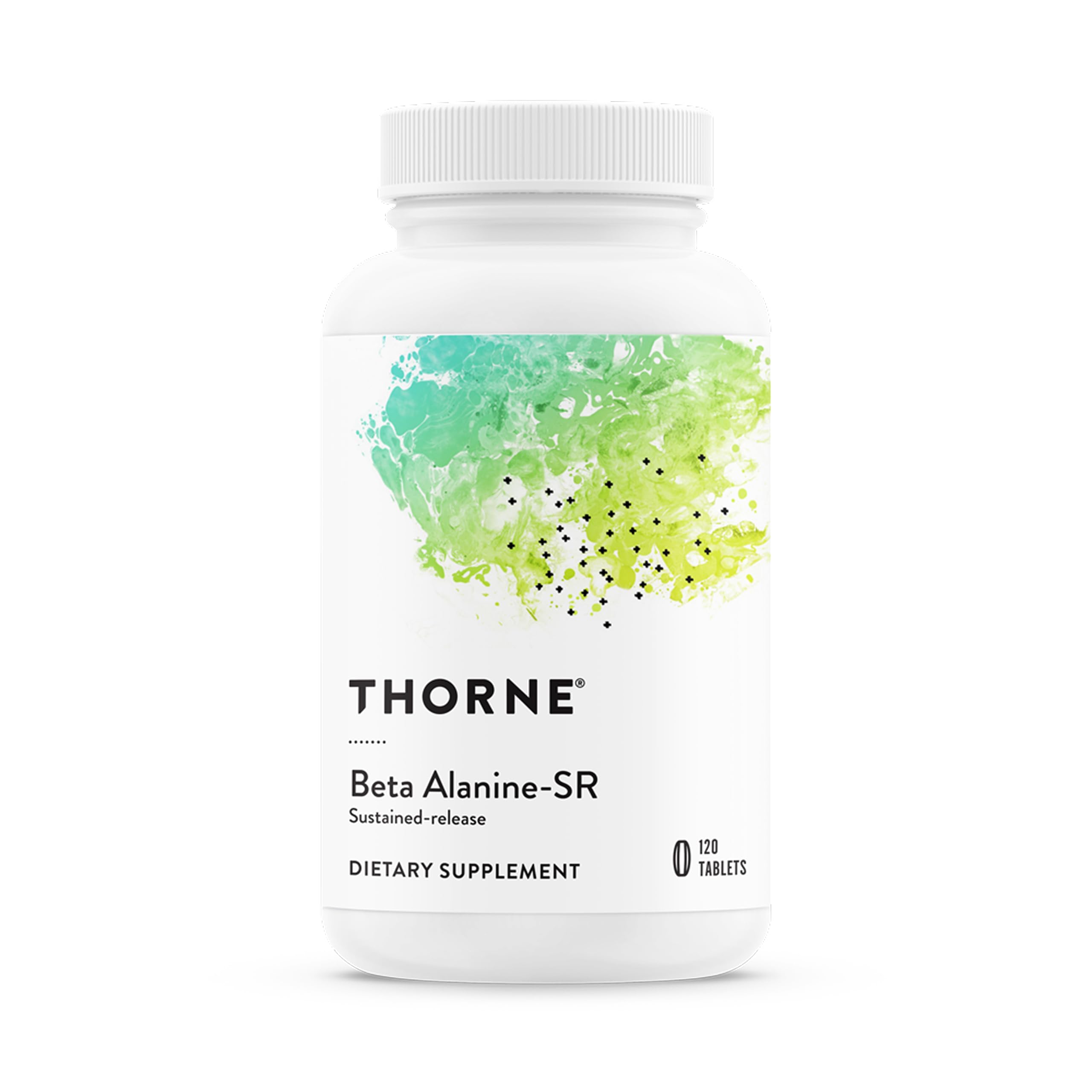 THORNE frente del envase mostrando 120 tabletas y confianza en la marca
