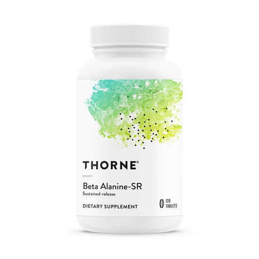 THORNE frente del envase mostrando 120 tabletas y confianza en la marca