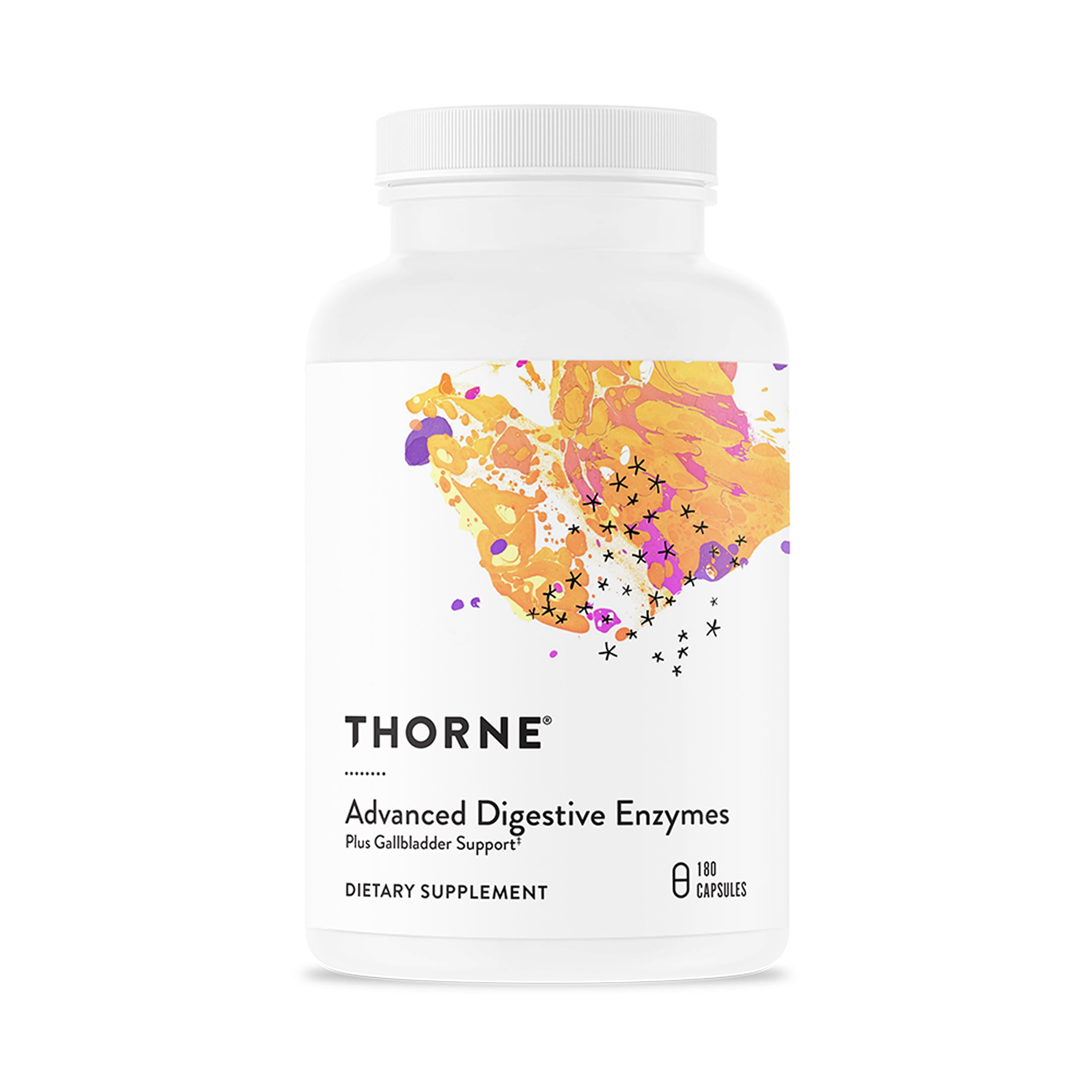 THORNE frente del producto mostrando etiqueta y beneficio digestivo