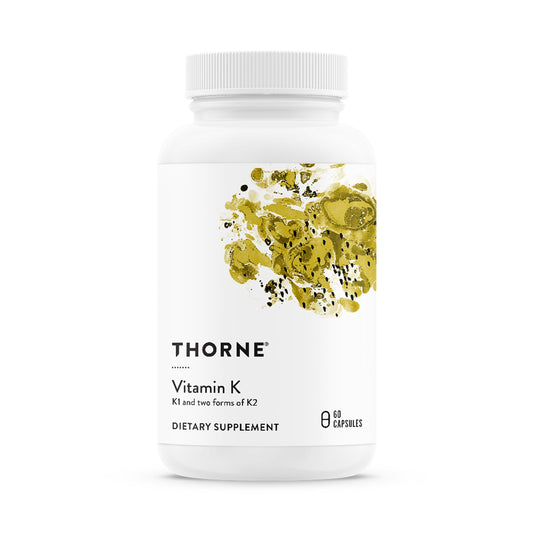 THORNE frente del envase mostrando 60 cápsulas y confianza de marca