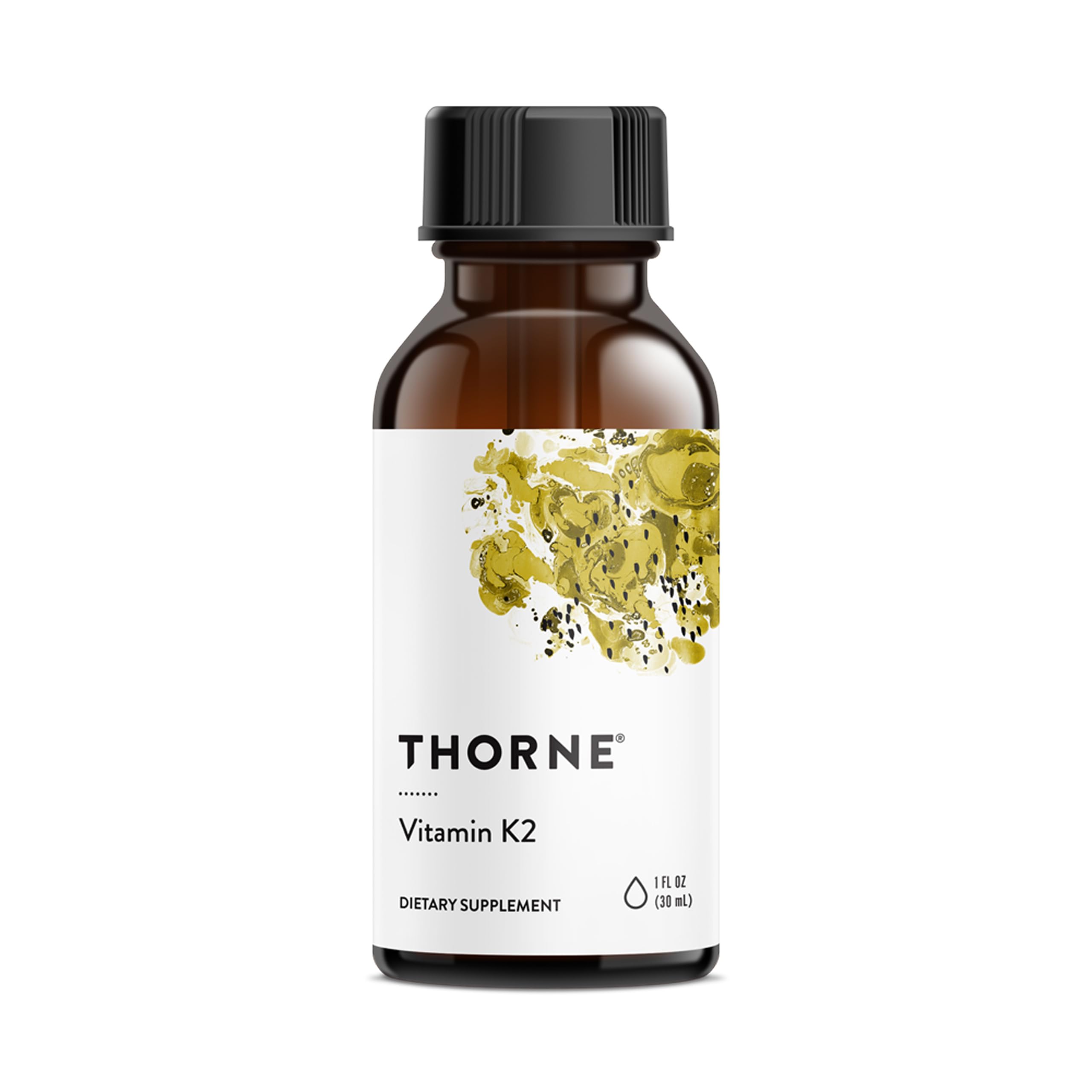 THORNE frasco frontal de Vitamin K2 MK-4 mostrando envase claro y profesional