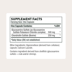 THORNE Glucosamina y Condroitina, envase: fácil acceso para la rutina diaria.