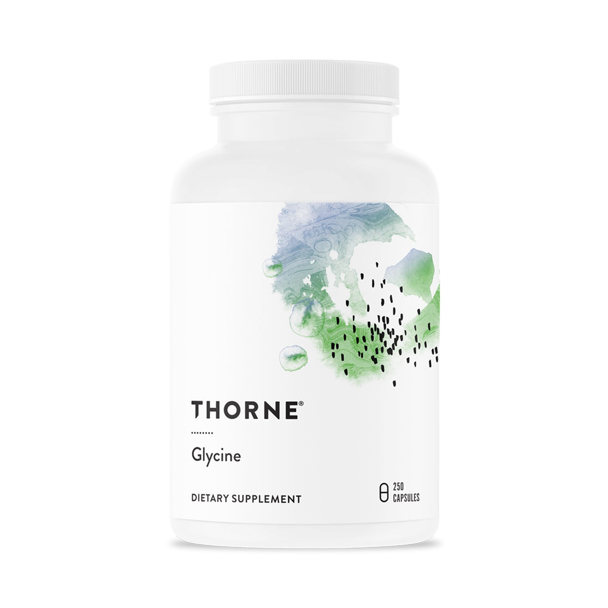 THORNE frente del producto que muestra envase y pureza del suplemento
