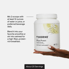 THORNE ingredientes clave guisante, arroz integral y chía, origen vegetal completo