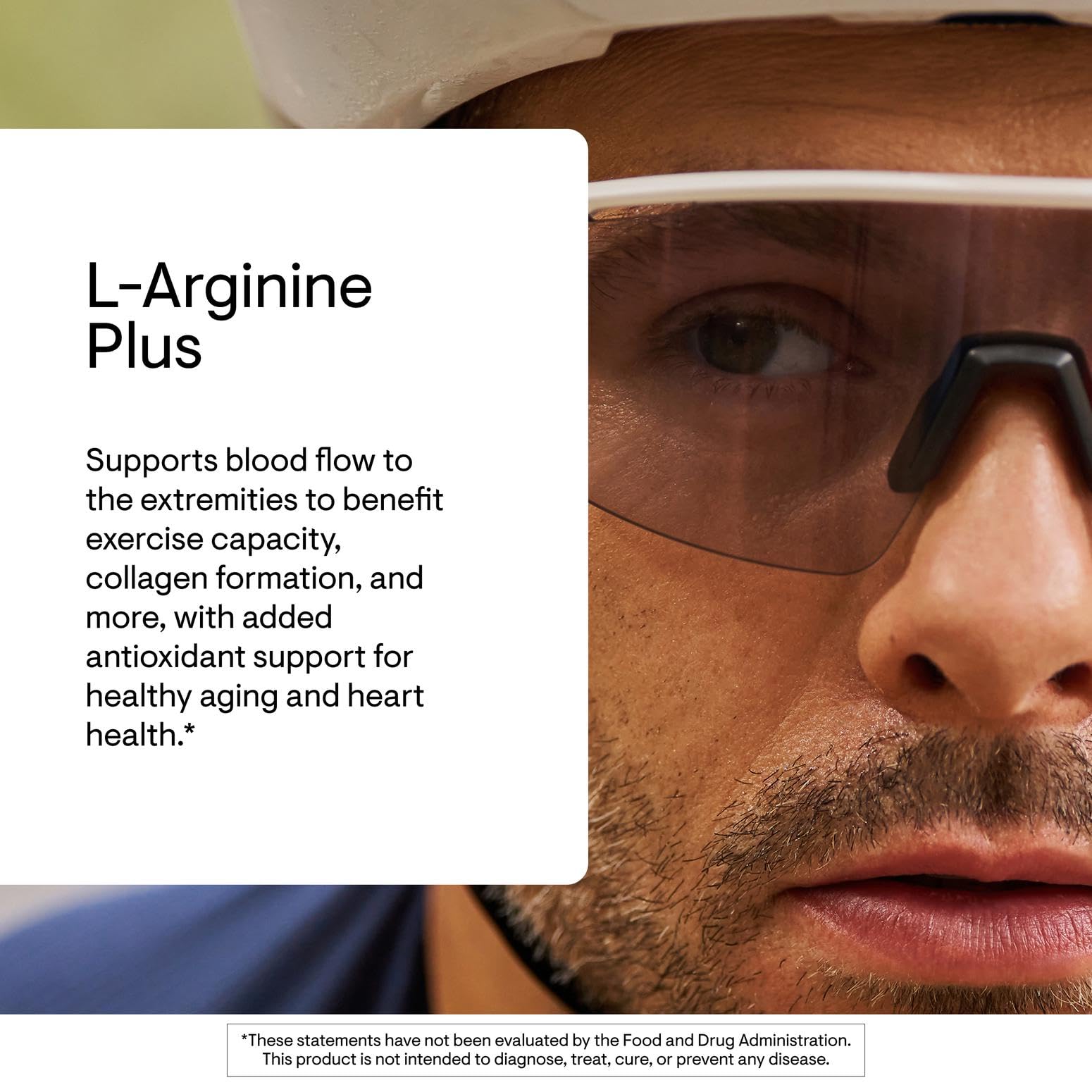 THORNE L-arginina avanzada, etiqueta frontal, guía de uso segura y clara.