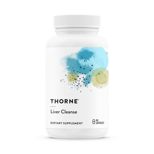 THORNE limpieza de hígado, botella volcada para detox suave