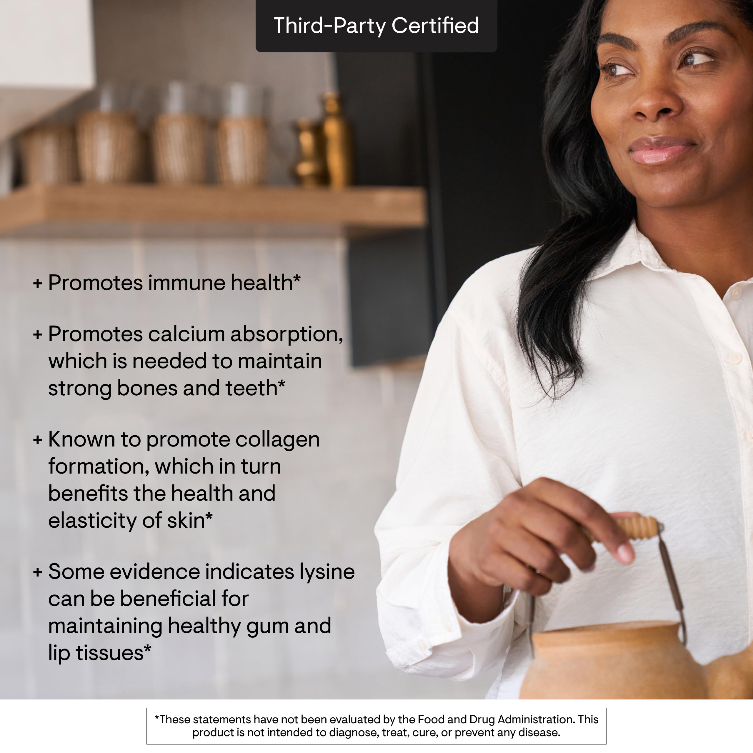 THORNE Lysine bottle on a desk in daily routine.