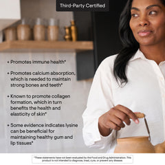 THORNE Lysine bottle on a desk in daily routine.