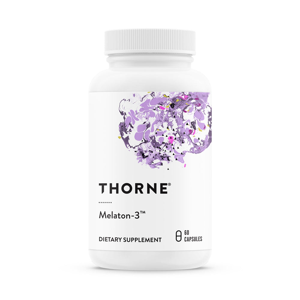 THORNE frasco frontal mostrando 60 cápsulas y claridad de dosis