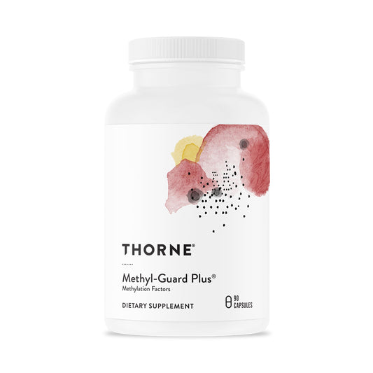 THORNE Methyl-Guard Plus: botella frontal, apoya la metilación saludable.