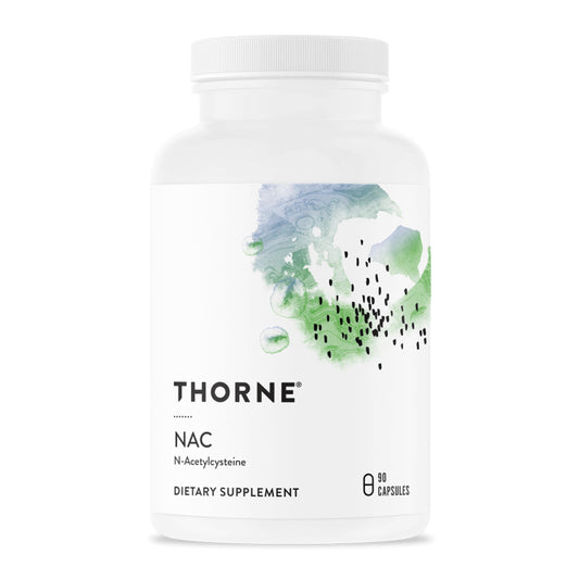 THORNE NAC 500 mg, botella: posible apoyo al sistema inmune y salud de las vías respiratorias.