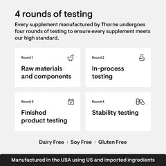 THORNE NAC 500 mg, certificación de terceros: calidad verificada.