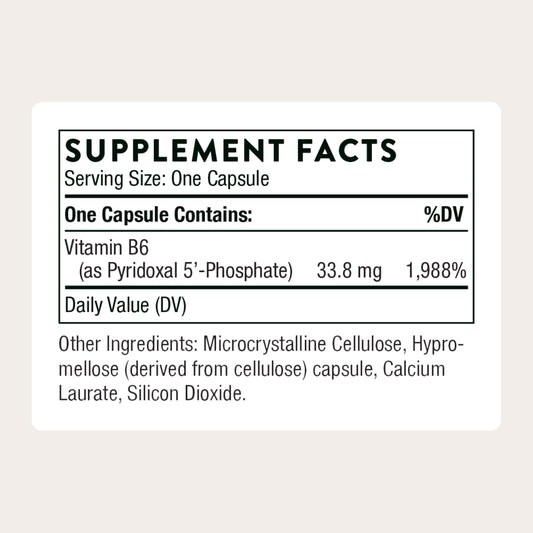 Cápsulas de vitamina B6 bioactiva para síntesis de neurotransmisores