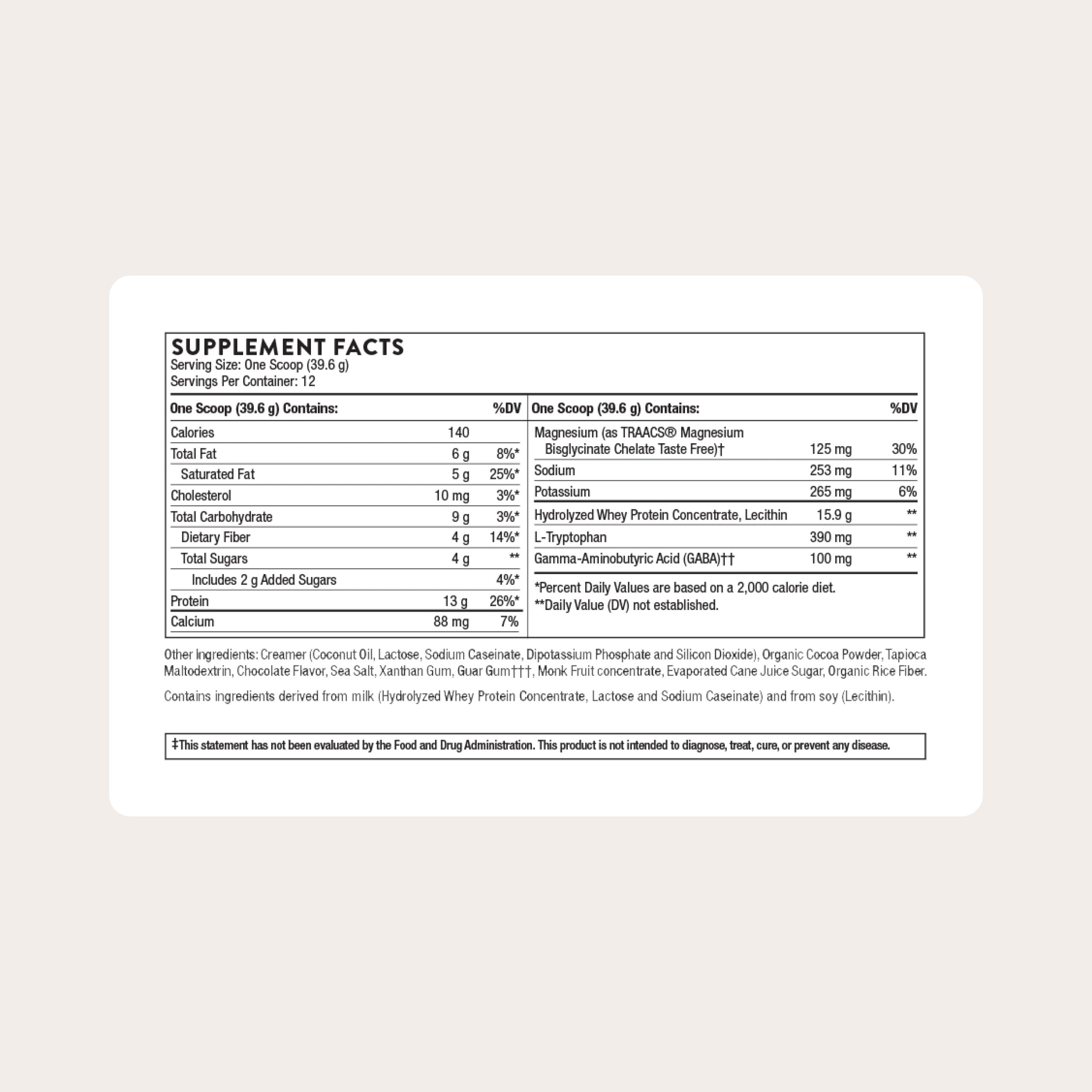 Polvo del suplemento THORNE RecoveryPro con ingredientes visibles y detalle