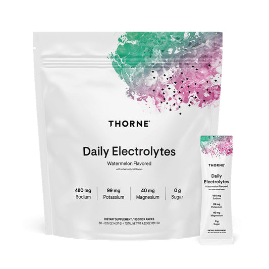 THORNE stick pack frente mostrando diseño y beneficio de conveniencia