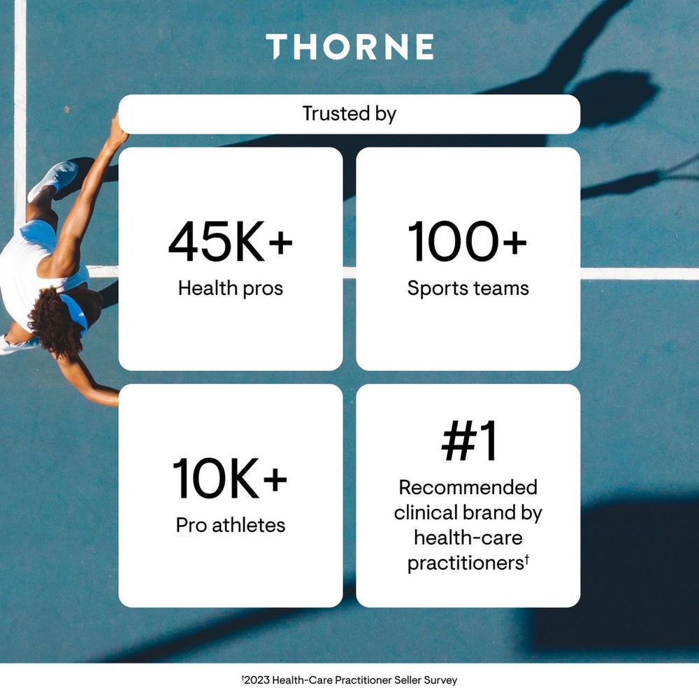 THORNE producto en rutina matinal destacando apoyo diario