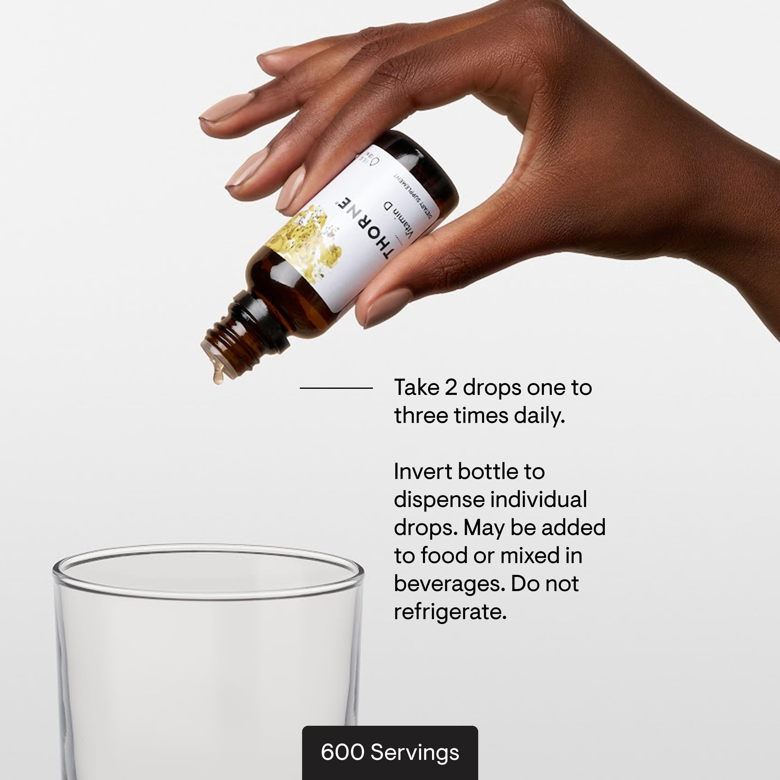 THORNE Vitamina D Líquida, sin sabor para uso diario.