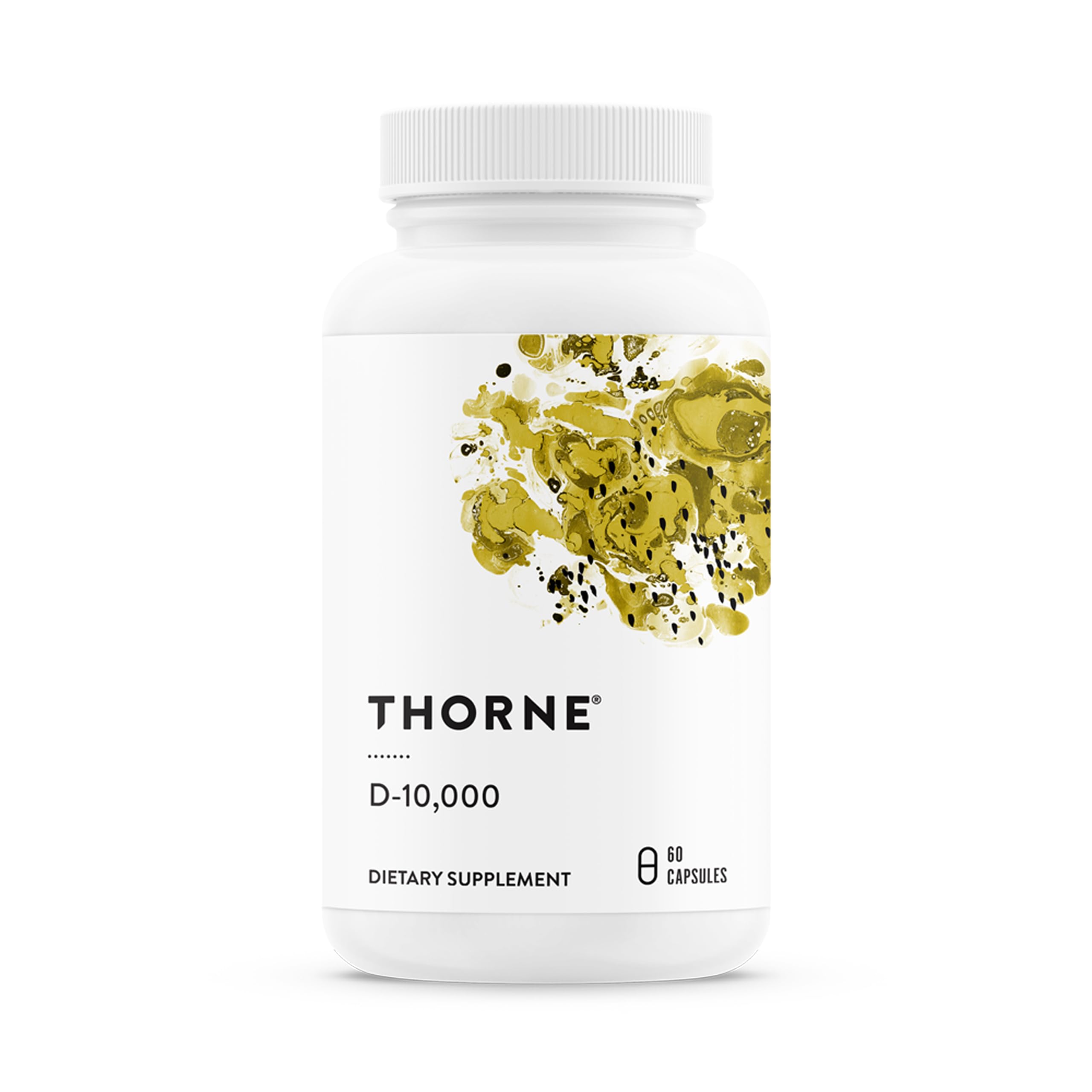 THORNE Vitamina D3 botella 60 servicios para uso diario saludable.
