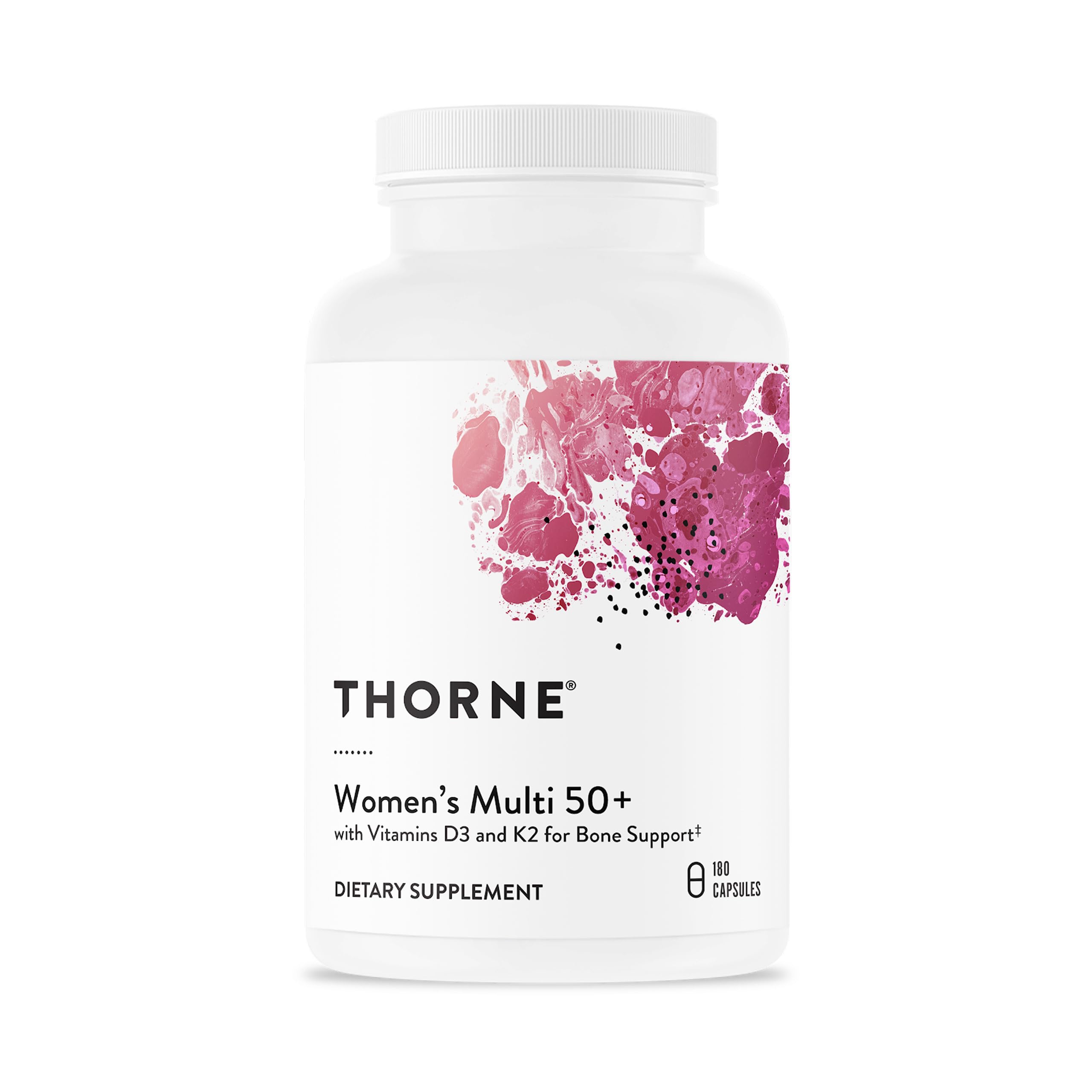 THORNE frente del envase mostrando diseño y cantidad, aporta confianza en la dosis