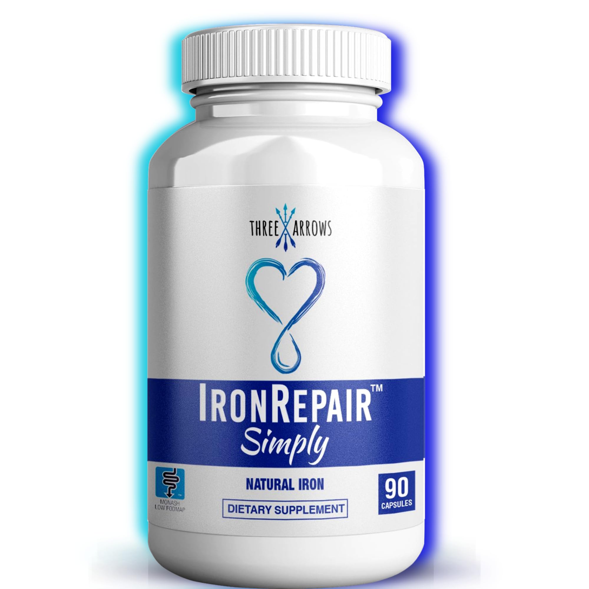 Three Arrows frontal del empaque mostrando suplemento y beneficio digestivo