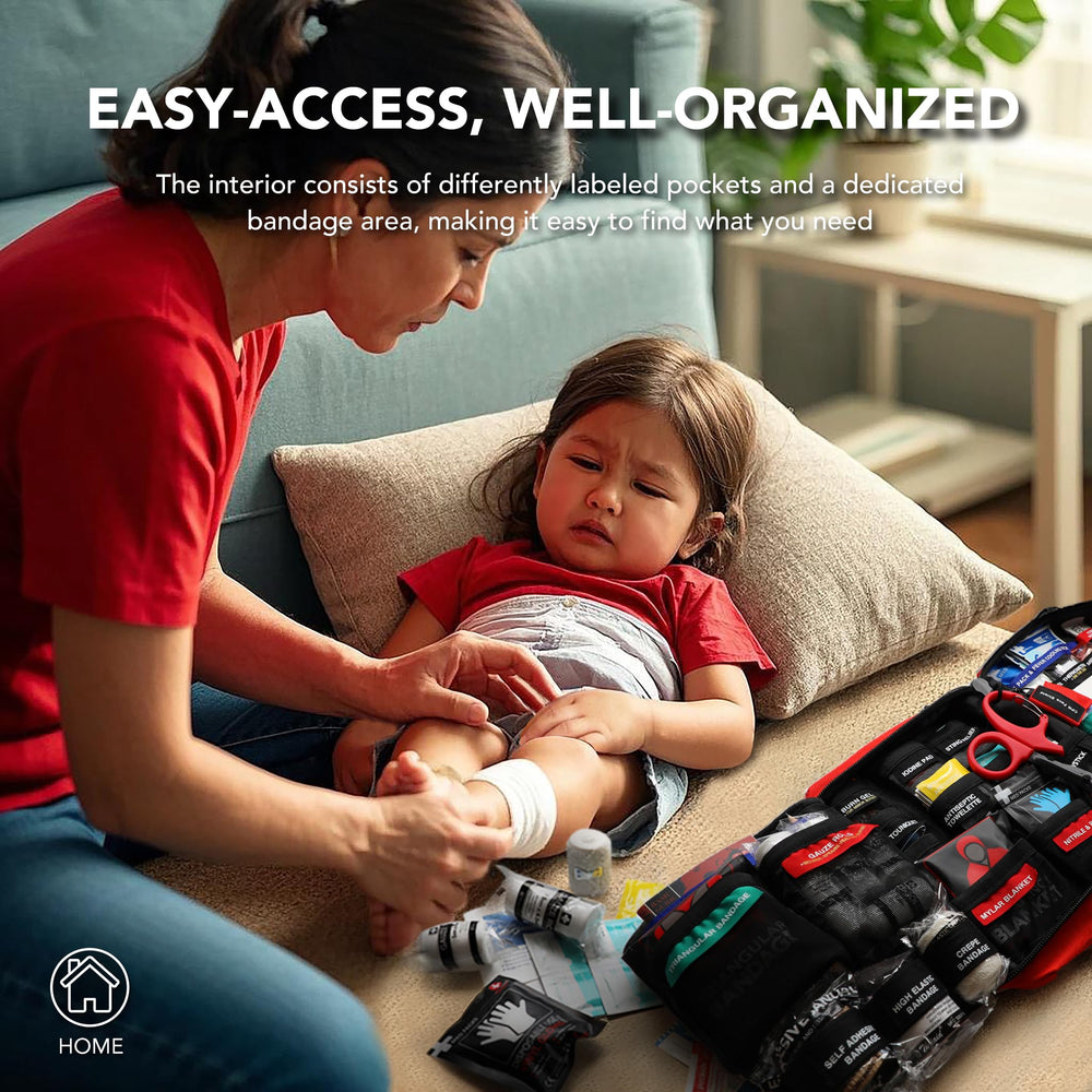 THRIAID interior organizado con bolsillos etiquetados, acceso rápido seguro