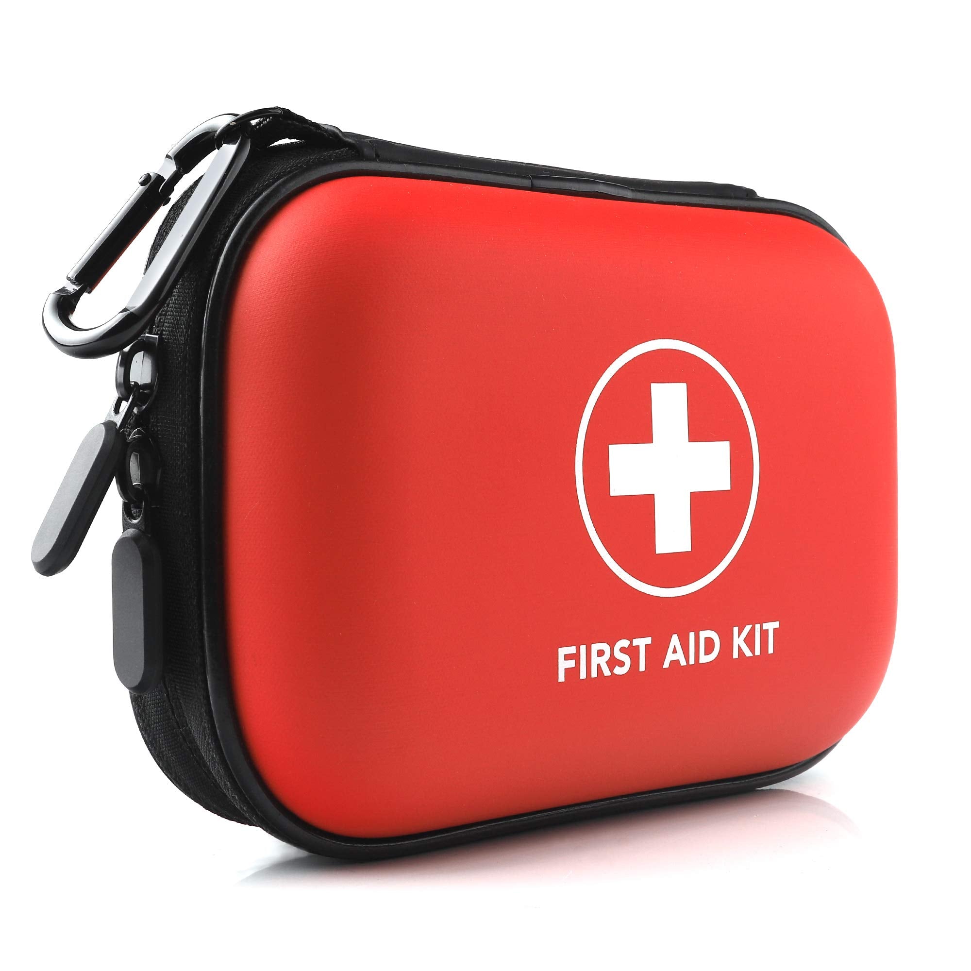 THRIAID estuche frontal rojo mostrando tamaño compacto y protección