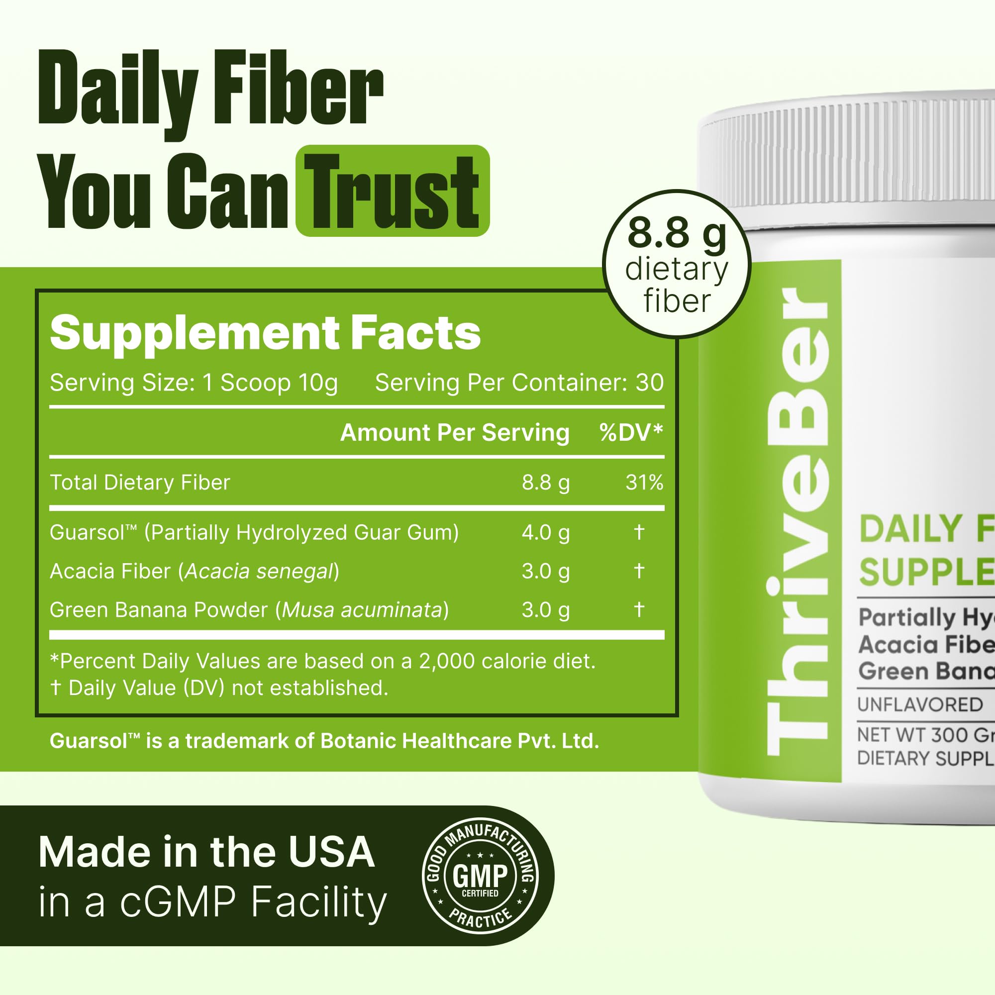 Intestinal Fortitude ThriveBer mezclado en vaso claro, beneficio integración sin sabor