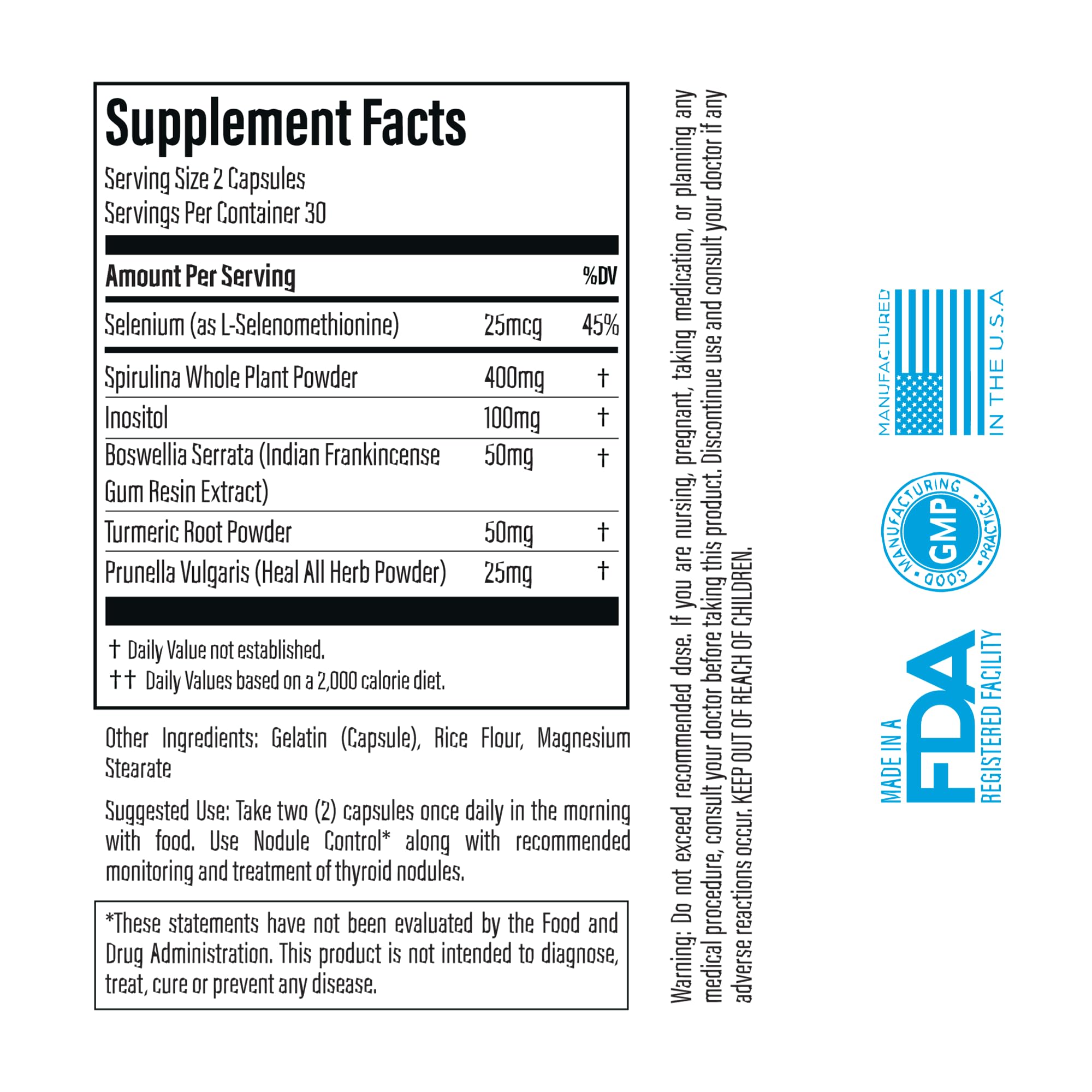 Thyroid Specific Formulations spirulina, boswellia y cúrcuma juntos para soporte natural