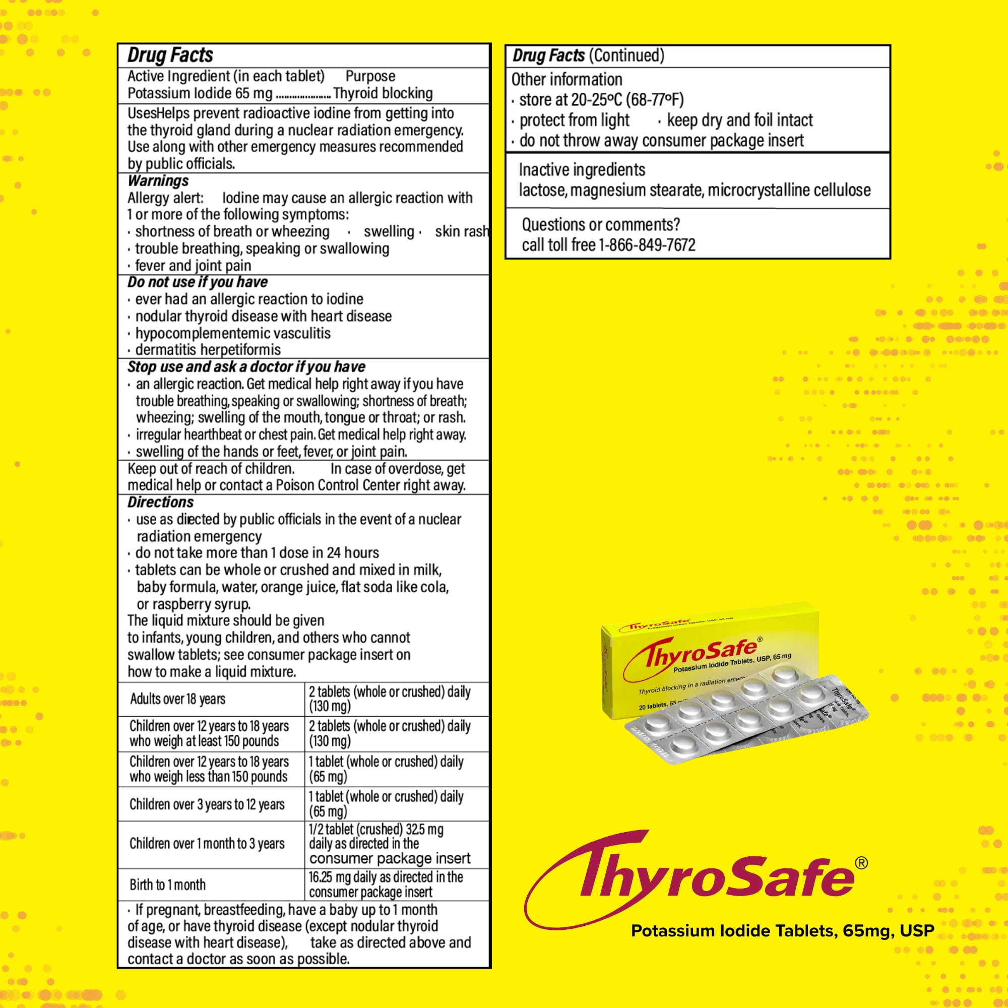 THYROSAFE incluido en un kit de emergencia doméstico, preparado para contingencias