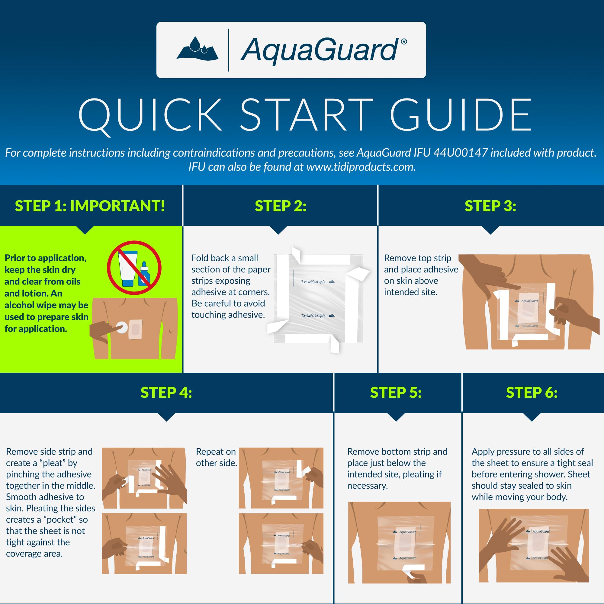 Etiqueta informativa TIDI con instrucciones y material, aporta confianza en el uso