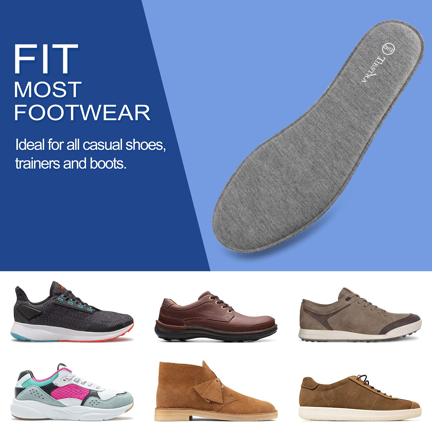TIESTRA plantilla dentro de zapatilla de running para absorber impactos