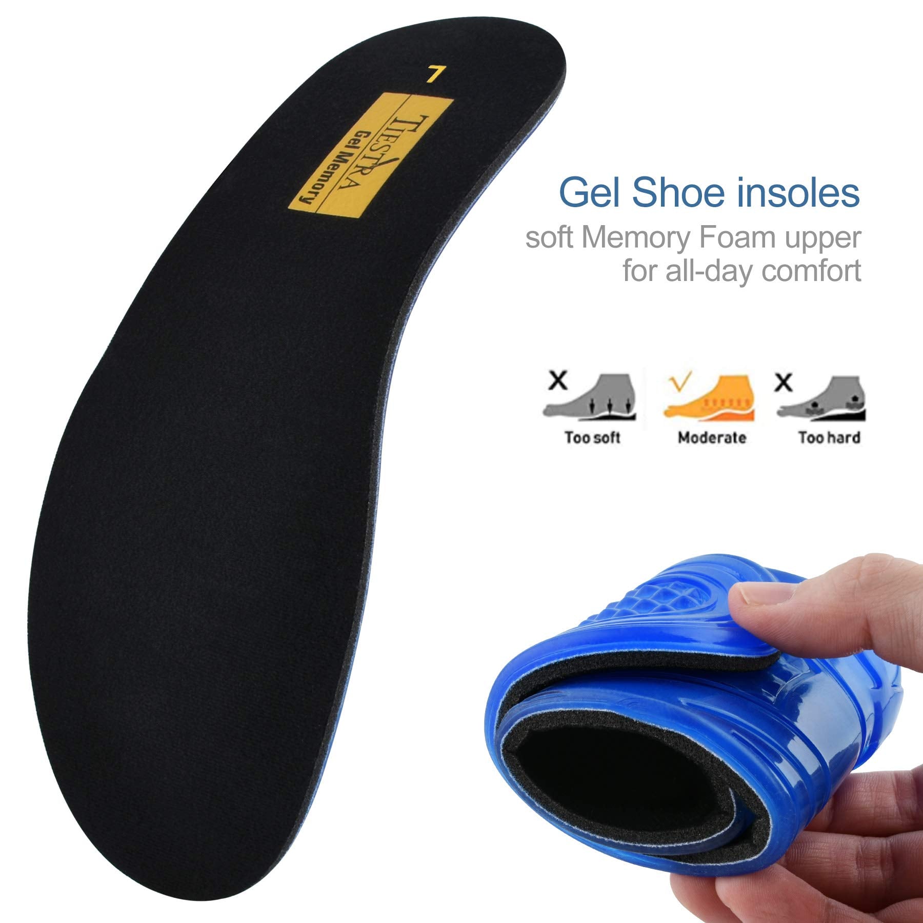 TIESTRA plantilla colocada dentro de un zapato demostrando compatibilidad