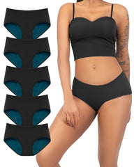 TIICHOO pack frontal de 5 bragas negras que ofrece protección confiable
