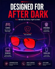 TIJN gafas en ambiente nocturno para streaming y menos reflejos