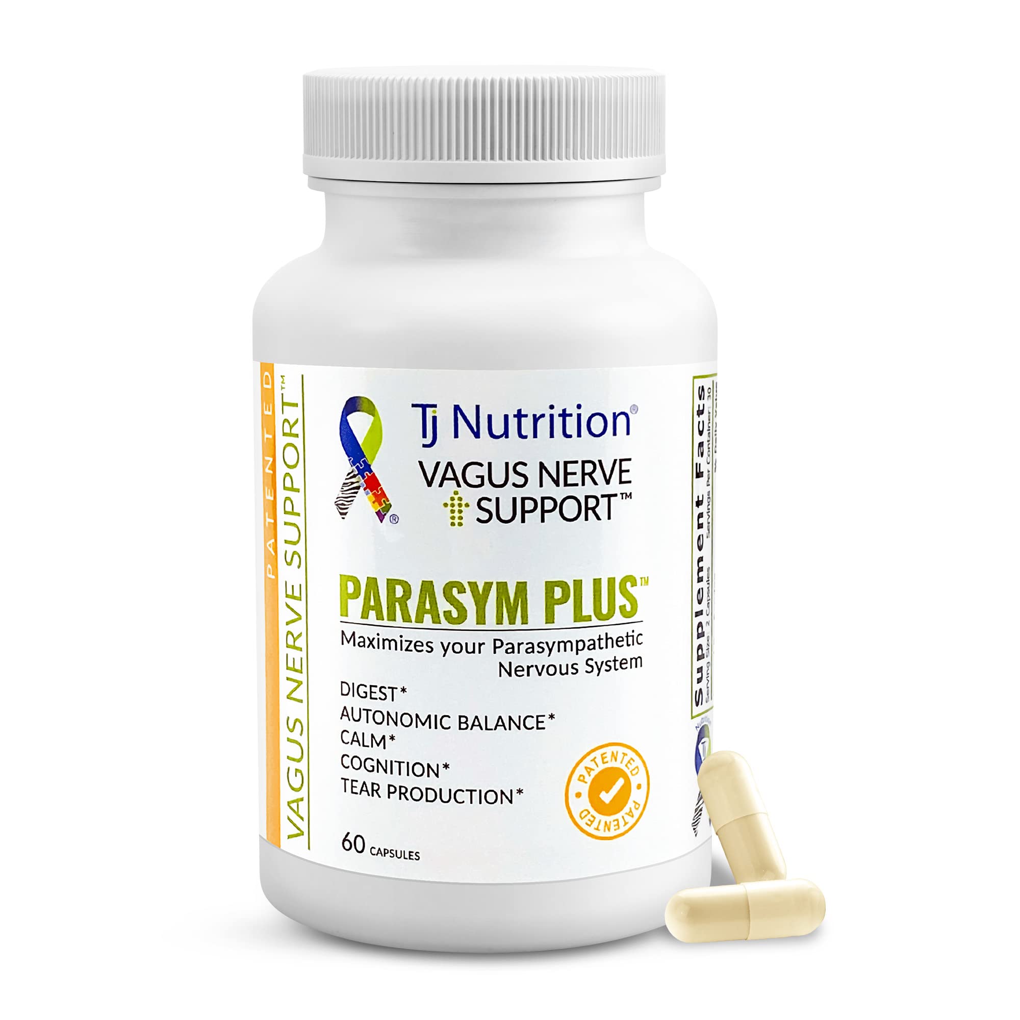 Envase frontal de TJ Nutrition Parasym Plus mostrando diseño y cantidad