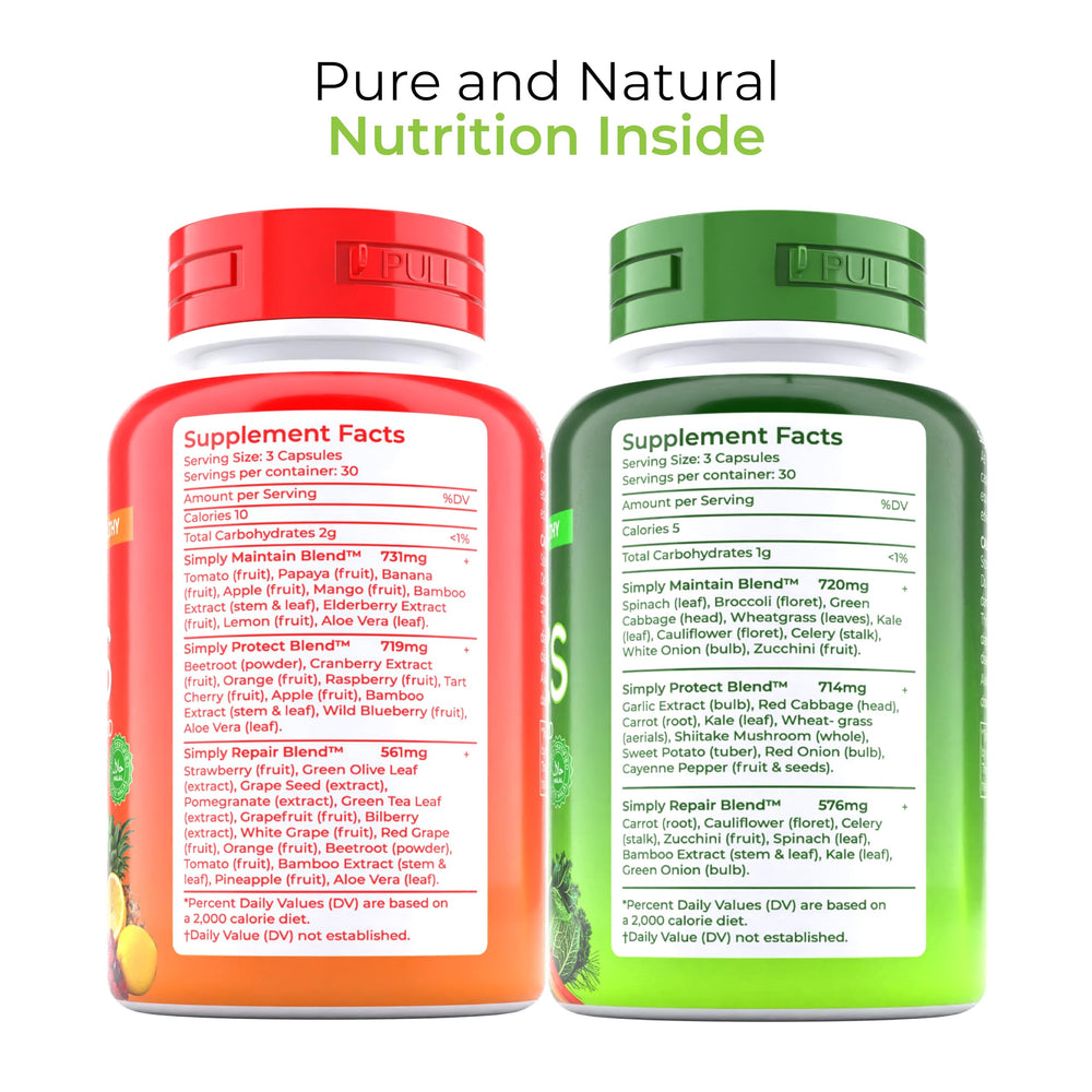 TM NATURALS cápsulas al lado de ingredientes frescos en ambiente de cocina