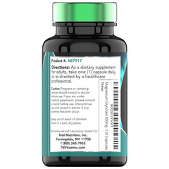 tnvitamins cápsula junto a vaso con agua sugiriendo toma nocturna relajante