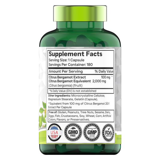 tnvitamins etiqueta en primer plano con información de 2000 mg por cápsula y Non-GMO