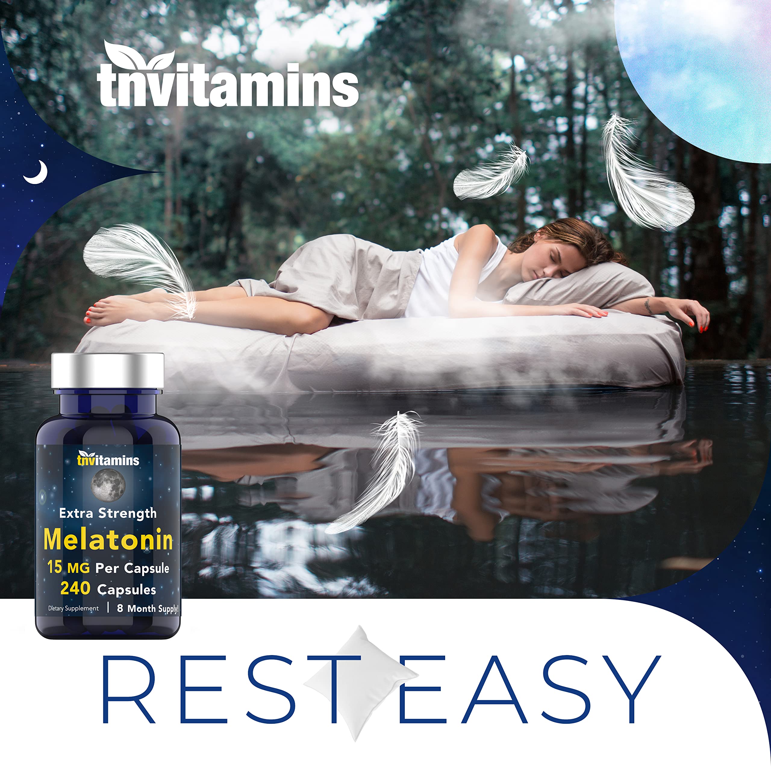tnvitamins persona en cama usando suplemento para rutina nocturna