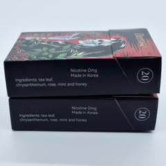 TOBAFREE Derrose detalle de mezcla herbal, muestra ingredientes naturales
