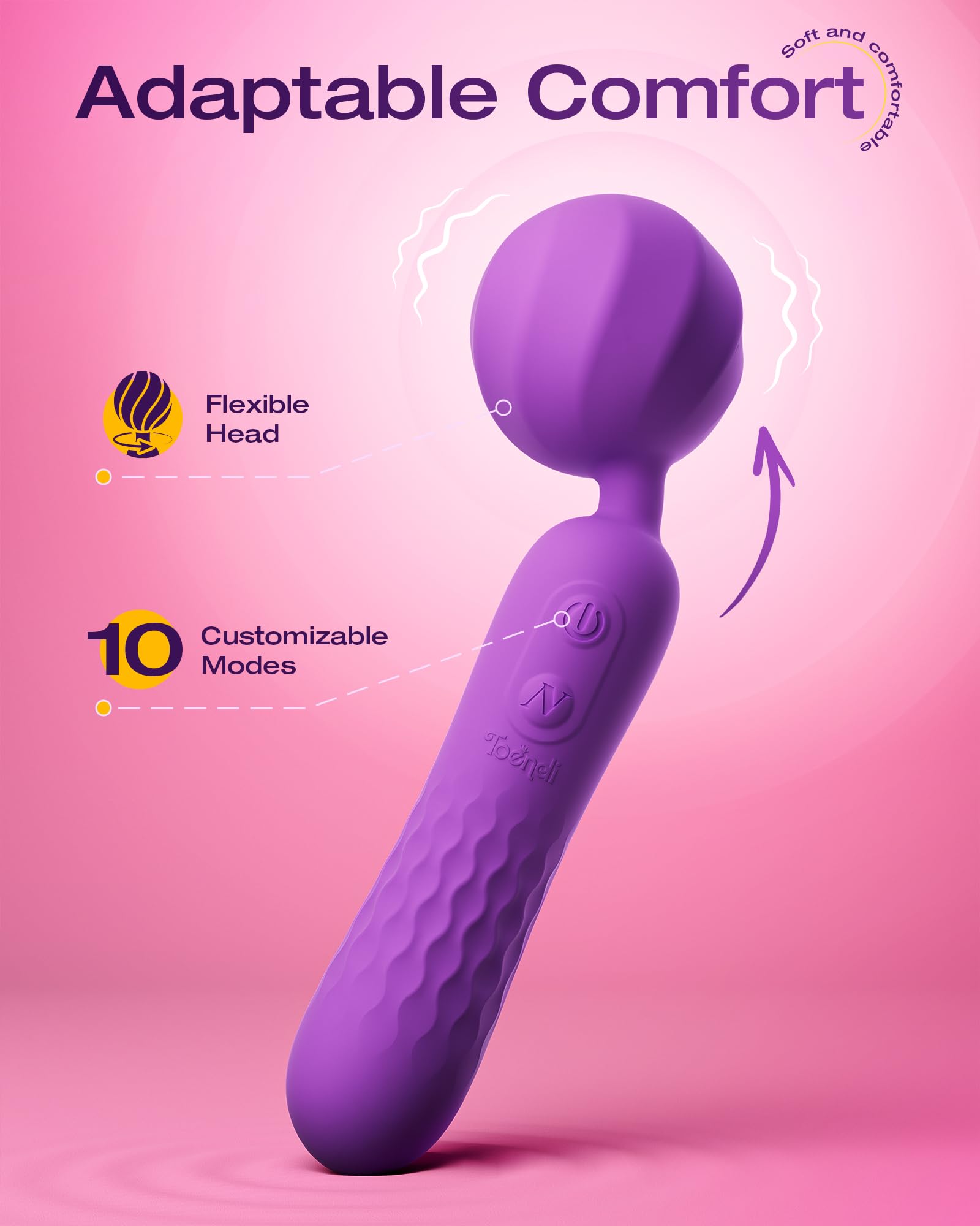 Toendi enfoque en las dos cabezas vibratorias para tratamientos personalizados