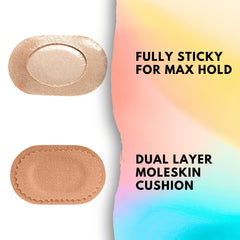 ToeTape comparación con moneda que muestra tamaño práctico y discreto