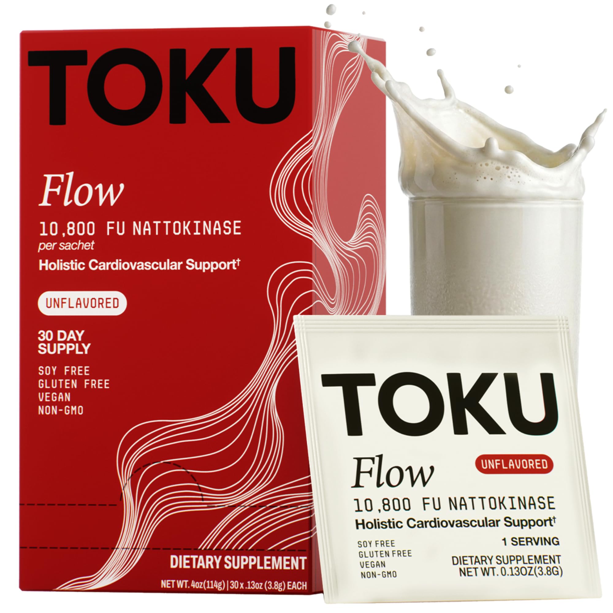 Toku Flow frente del empaque mostrando sobres y beneficios claros