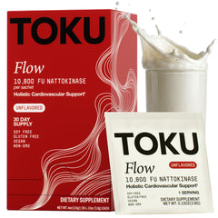 Toku Flow frente del empaque mostrando sobres y beneficios claros