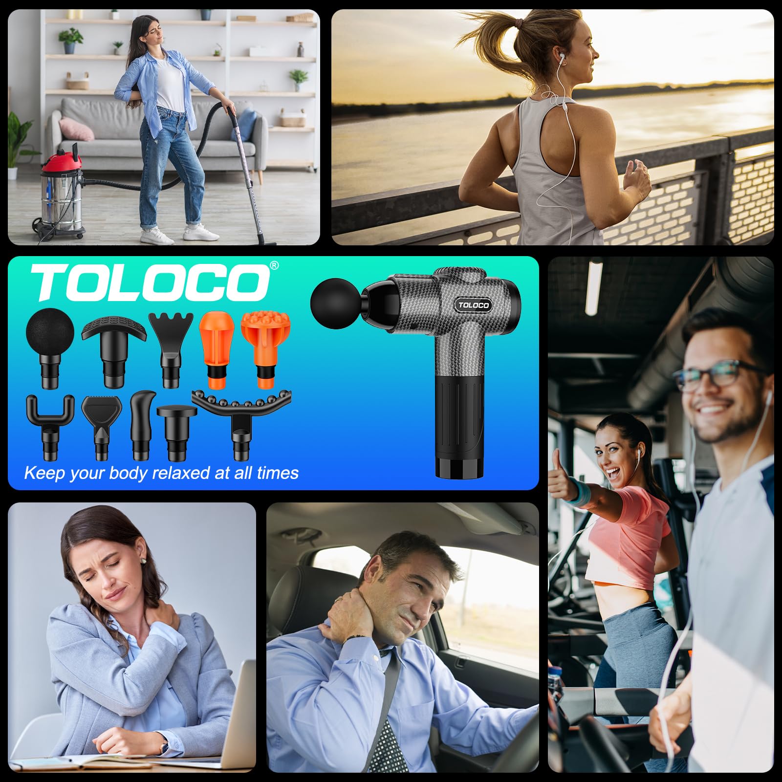 TOLOCO comparación de tamaño en mano que muestra portabilidad y agarre cómodo