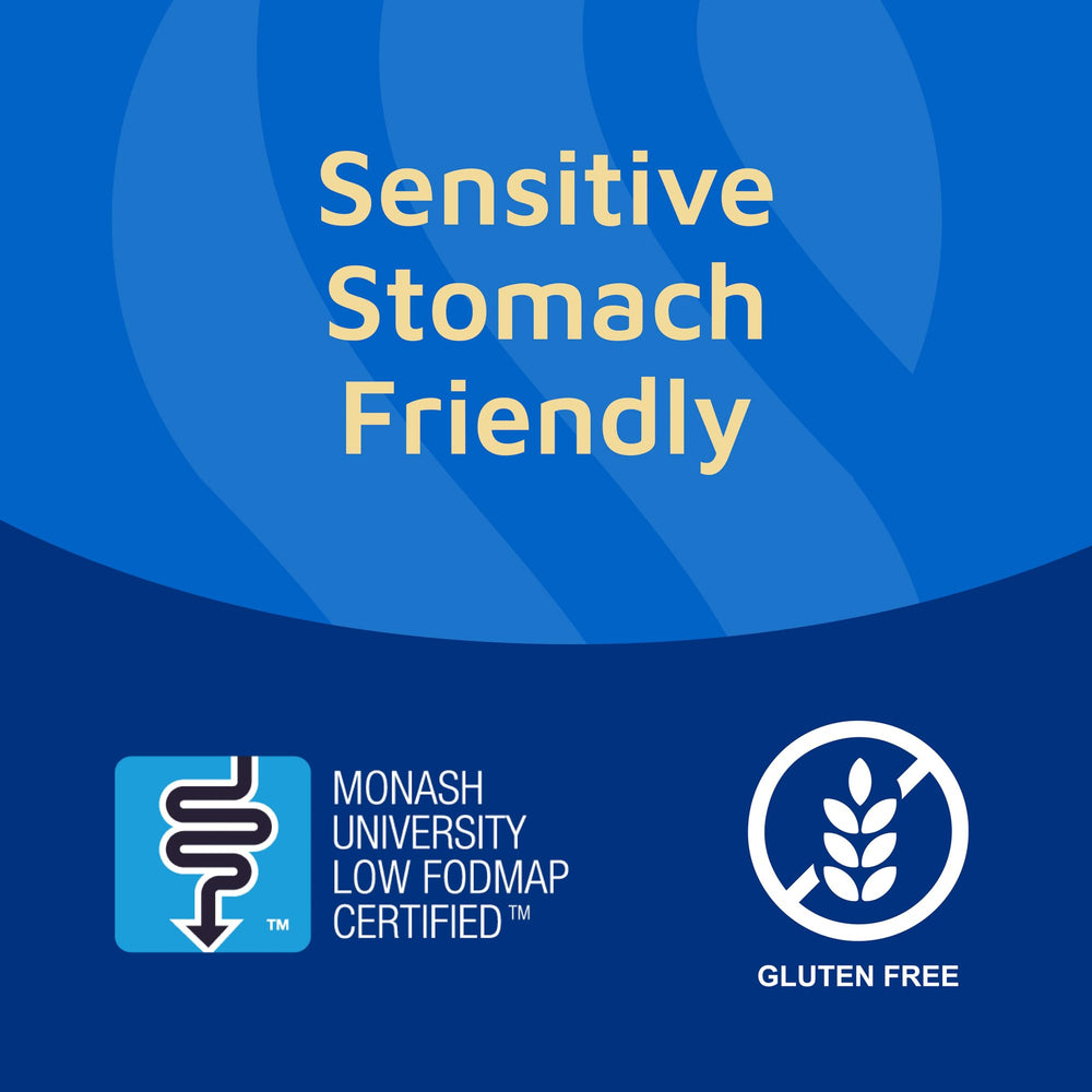 Tomorrow's Nutrition sello low-FODMAP y libre de gluten para tolerancia