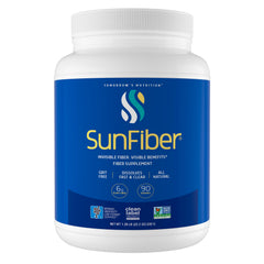 Tomorrow's Nutrition envase frontal mostrando Sunfiber y beneficio de regulación