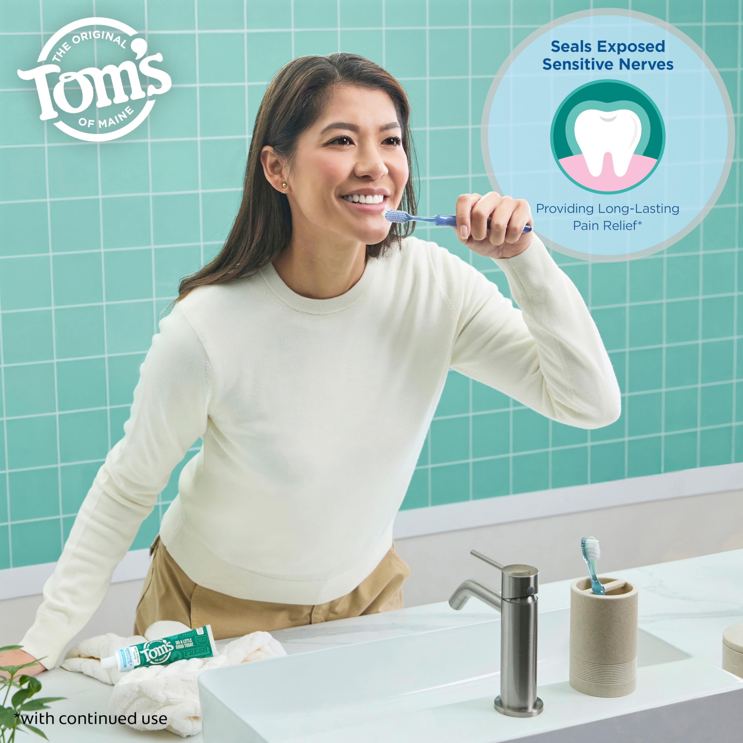 Tom's of Maine aplicación con dedo para alivio localizado inmediato