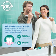 Tom's of Maine aplicación con dedo mostrando alivio inmediato puntual
