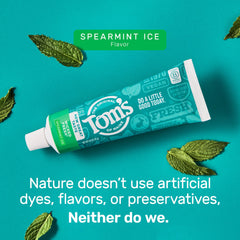 Tom's of Maine etiqueta destacando libre de SLS y apto para veganos
